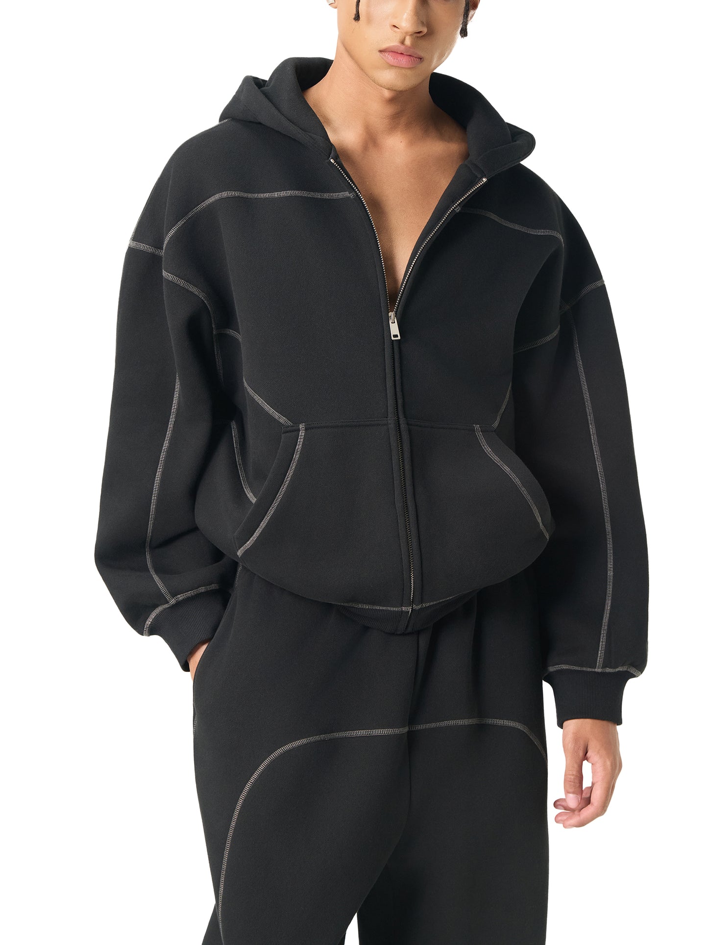 Lyxzurus StreetWear Fleece Zip Hoodie