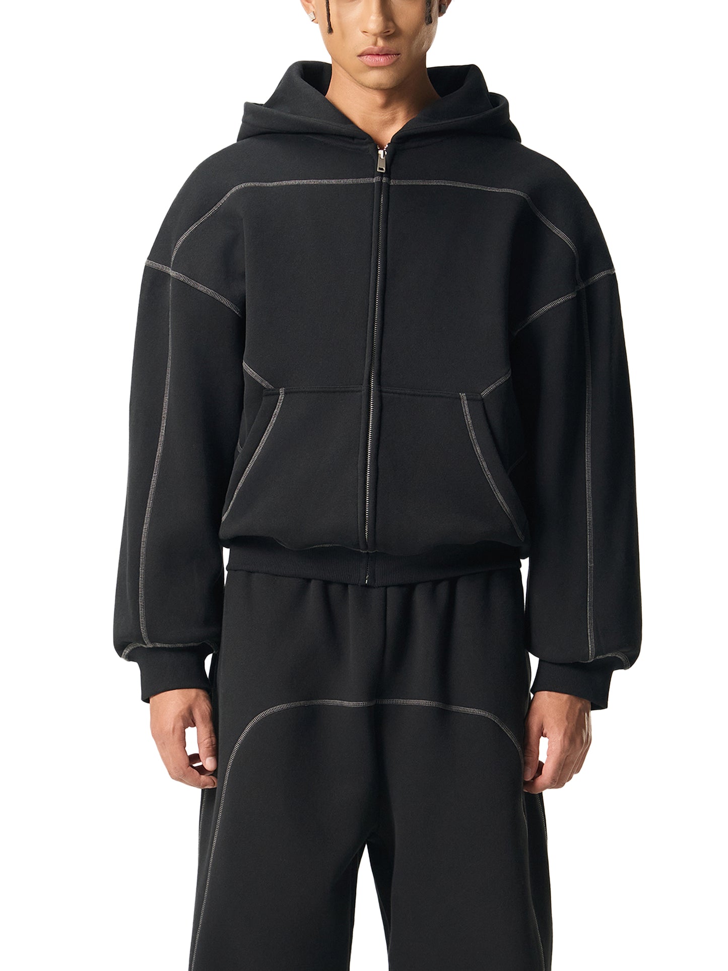 Lyxzurus StreetWear Fleece Zip Hoodie